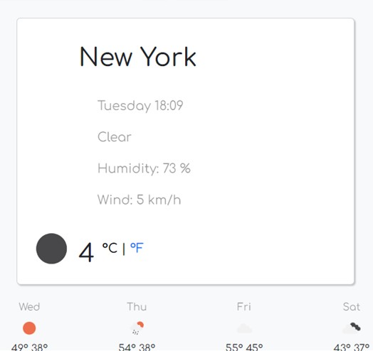 Weather app preview